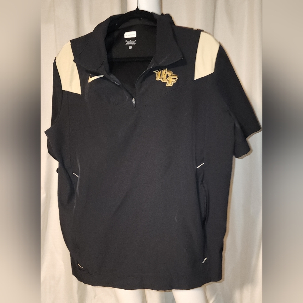 Breathable Nike Black/Gold UCF Pullover Shirt with Zip-Close Pockets